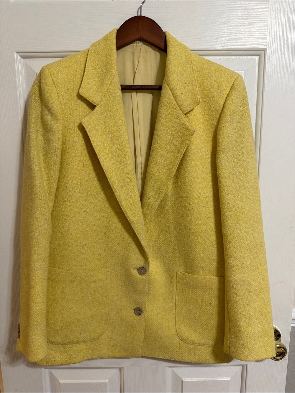 GUC Sz Small Vintage Stanley Blacker Yellow Wool Blazer